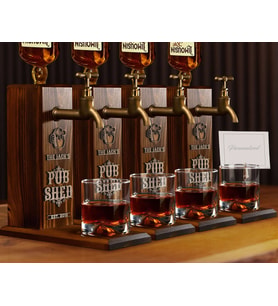 BK Gift Bar & Pub & Meyhanelere Özel Kabartma İsimli 4 Adet Musluklu Doğal Ahşap İçki Standı-4