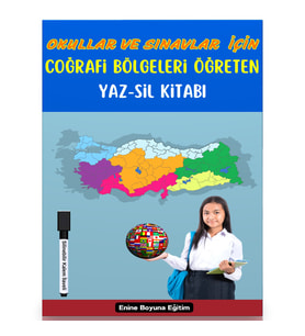 Okullar ve Sınavlar İçin Coğrafi Bölgeleri Öğreten YAZ-SİL Kitabı