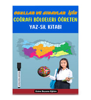 Okullar ve Sınavlar İçin Coğrafi Bölgeleri Öğreten YAZ-SİL Kitabı