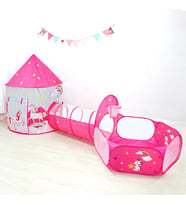 Unicorn Çocuk Oyun Çadırı, 3'ü Bir Arada, Top Havuzu, Oyun Çadırı, Oyun Tüneli - Top Havuzlu Çadır (Pembe)