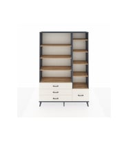 Arges Dolap 9 Raflı 4 Çekmeceli  132x30x195 Antrasit-Çam/Aytaşı