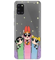 Samsung Galaxy A31 Uyumlu Powerpuff Girls Desenli Şeffaf Telefon Kılıfı