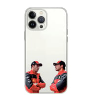 Iphone 15 Pro Uyumlu Carlos Sainz ve Charles Leclerc Formula 1 Desenli Şeffaf Kılıfı