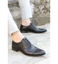 FAST STEP Hakiki Deri Erkek Klasik Ayakkabı 741MA2012 (Siyah)