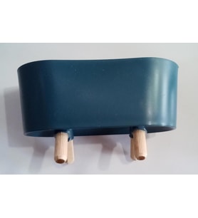 AHŞAP AYAKLI PLASTİK OVAL SAKSI ( 8 x 15 x 7 cm ) - K.MAVİ