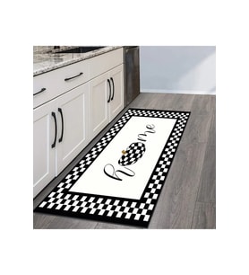 Rovigo Home Dijital Baskı Yıkanabilir Kaymaz Taban Mutfak Halısı RVG2080-SD015 (Siyah)