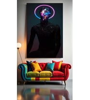 KAFANIN İÇİNDE GALAKSİLER V1 Ev Duvar Salon Güzellik Salonu Ofis Dükkan Dekarasyon Kanvas Tablo (Çok Renkli)