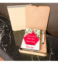 Anneler Günü Hediyesi Ahşap Kutulu Defter Kalem Set 009