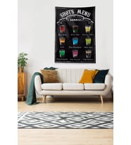 Siyah Shots Menü Leke Tutmaz Kadife Kumaş Duvar Örtüsü Duvar Halısı Tapestry