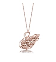 Gümüş Kolye Pırlanta Kolye (Kuğu Kırmızı) (Gold)
