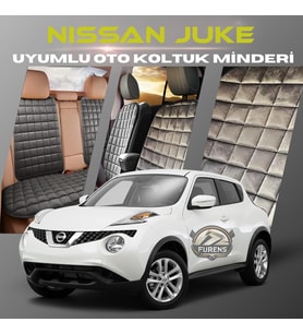 Nissan Juke Antrasit Renk Tay Tüyü Cepli & Terletmez Sırtlı Oto Koltuk Minder Seti - Koltuk Koruma Kılıfı (ÖN & ARKA TAM SET)