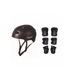 Cool Wheels Çocuk Bisiklet Paten Kaskı - Dizlik Dirseklik Kask Full Koruyucu Set 7 Parça