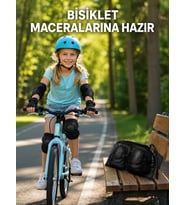 2'li Çocuk Koruyucu Spor Seti Siyah Dizlik Dirseklik El Bilek Koruyucu