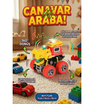 Işıklı Ve Sesli Dinozor Canavar Kamyon - 360° Dönen Sürtmeli Akrobasi Arabası - Oyuncak Araba