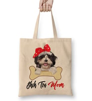 Womens Shih Tzu Mom Dog Owner Mothers Day Gift Bez Çanta Uzun Saplı