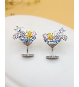 Silver Işıltılı Kokteyl Küpe