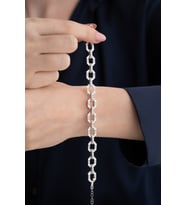 925 Ayar Gümüş Baget Taşlı  Trend Bileklik
