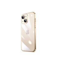 Apple iPhone 13 Uyumlu Kılıf Sert PC Renkli Çerçeveli Zore Riksos Kapak (Gold)