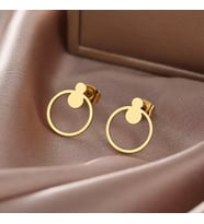 Kişiye Özel 925 Ayar Gümüş Halka Tasarım Küpe (Gold)