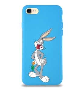 Apple iPhone SE 2020  Lansman Kılıf Bugs Bunny Tasarımlı Altı Kapalı İçi Kadife Kaplı  Kapak (Şeffaf)