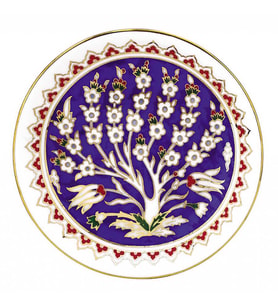 Kütahya Porselen 13 cm El Dekoru Tabak Dekor No 01168 (Karışık)