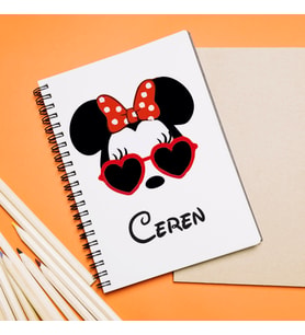 Minnie Mouse Sevgili Çift Tasarımlı Defter Kişiye Özel