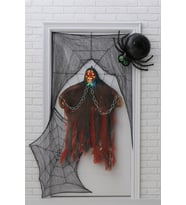 Halloween Cadılar Bayramı İskelet Korkuluk Işıklı Sesli 30 cm Kahverengi. Korku Aksesuarı