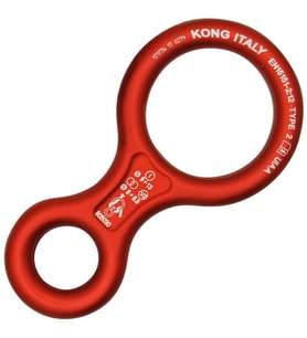 KONG 8 Classic Descender – Sekizli İndirici İniş Aleti – EN 15151-2  UIAA Onaylı Red (Kırmızı)