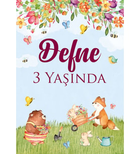 Sevimli Ayıcık Temalı Doğum Günü Afişi