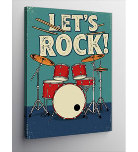 Kanvas Tablo "Let's Rock!" Davul Seti