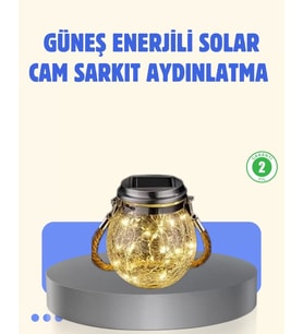 Güneş Enerjili Cam Sarkıt Bahçe Balkon Teras Aydınlatma 30 Led