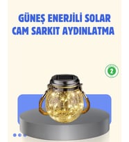 Güneş Enerjili Cam Sarkıt Bahçe Balkon Teras Aydınlatma 30 Led