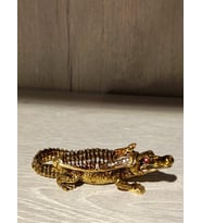 Swarovski Taşlı  Timsah Mücevherlik / Dekoratif Biblo (Beyaz)