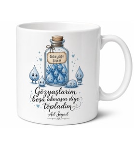 Sürekli Ağlayanlara Gözyaşı Şişesi Esprili Melankoli Kupası Hediye Bardak