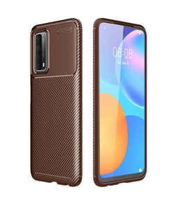 Huawei P smart 2021 Kılıf Esnek Soft Karbon Tasarım Legion Serisi (Kahverengi)