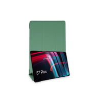 Samsung Galaxy T970 Tab S7 Plus 12.4 Kılıf Tablet Smart Kılıf - Koyu Yeşil