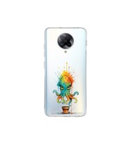 Poco F2 Pro ile uyumlu Splash ahtapot tasarımlı şeffaf silikon kılıf
