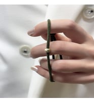 14 ayar altın dorika ipli bileklik (6 mm ) (Yeşil)