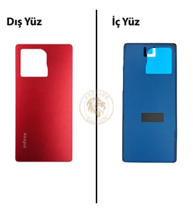 Infinix Note 50 Kırmızı Uyumlu Arka Kapak Arka Cam Batarya Pil Kapağı Lazer Kesim Back Cover