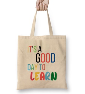 Teacher Gift-Learning Inspire-Science Student School-Inspirational KIDS WOMEN Men Bez Çanta Uzun Saplı