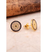 Altın Kaplama Göz 11 Mm Gümüş Küpe 6860