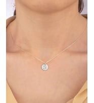 925 Ayar Gümüş Yuvarlak Harf Kolye