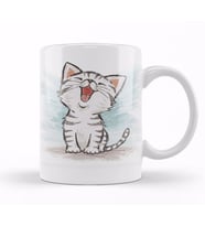 Yavru Renkli Cats Kedi Kupa Bardak Porselen