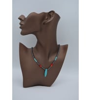 STONEAGE HEMATİT TURKUAZ VE MERCAN KOLYE (Altın / Dore)