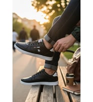 Enoch Erkek Armalı Günlük Spor Ayakkabı - Deri Görünümlü Ofis Sneaker