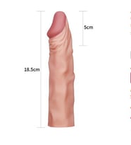 River World 18,5 cm Uzunluğunda 5 cm Dolgusu Olan Realistik Uzatılabilen Ten Titreşimli Pe nis Kılfı