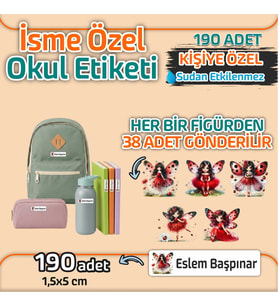 Kapbirhediye Okul Etiketi Isme Özel Kalem Defter Etiketi Uğur Böceği Temalı 190 Adet