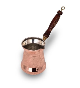 Cobper Premium Collection Roman Bakır Cezve 450ml Ahşap Kulp