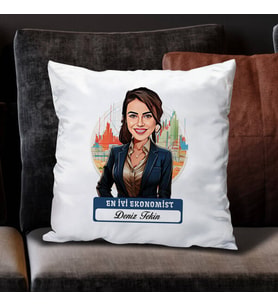 Kişiye Özel Hediye Karikatürlü En Güzel Ekonomist Yastık