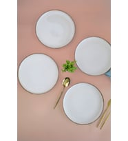 24cm Tarçın Renkli Modern Servis Tabağı Seti, 4'lü